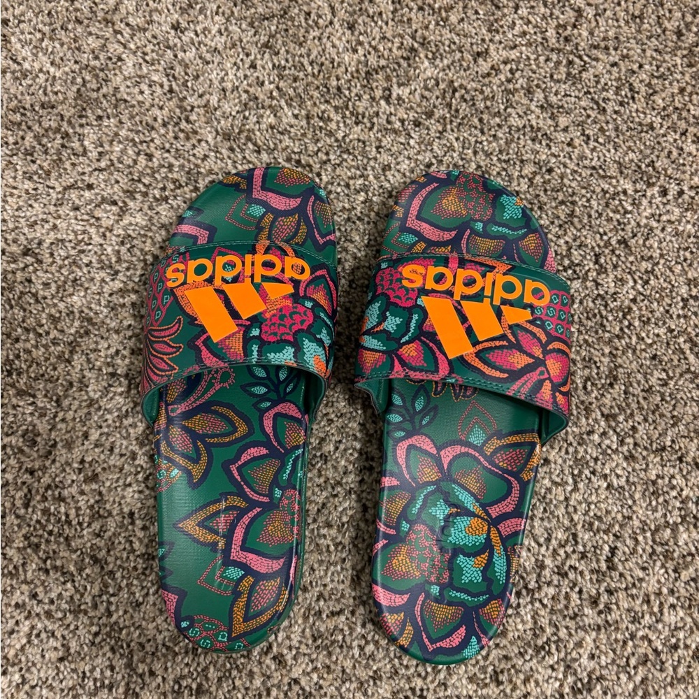 Adidas Green Slide Sandals